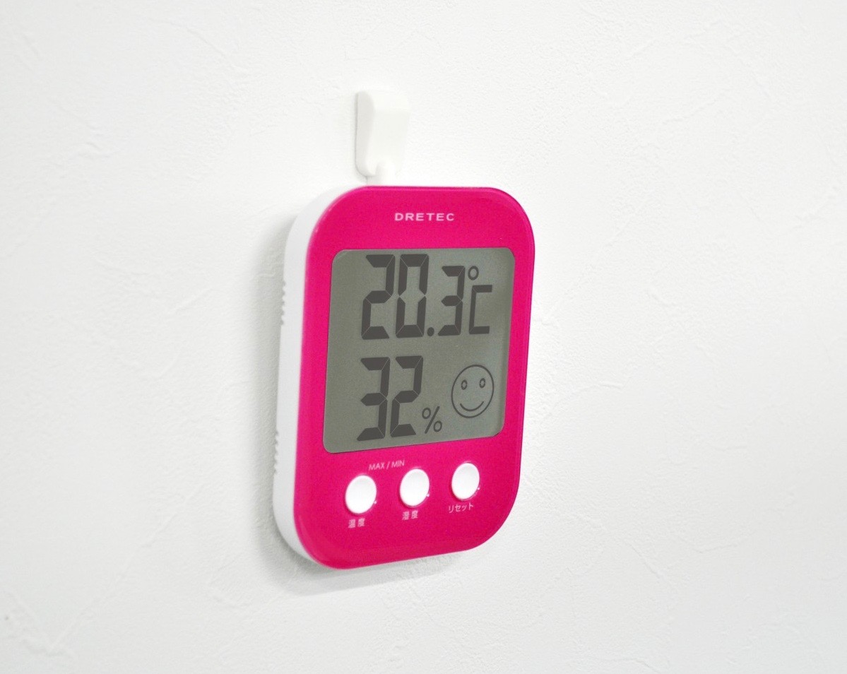 XDCHLK デジタルLCD温度計湿原計ゲージ屋内 屋外気象ステーション自動電子温度湿度モニター時計 Black Color :